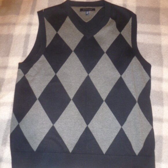 Tommy Hilfiger Black & Gray Knitted Sweater Vest Sz Large – Excellent Condition - Picture 3 of 11